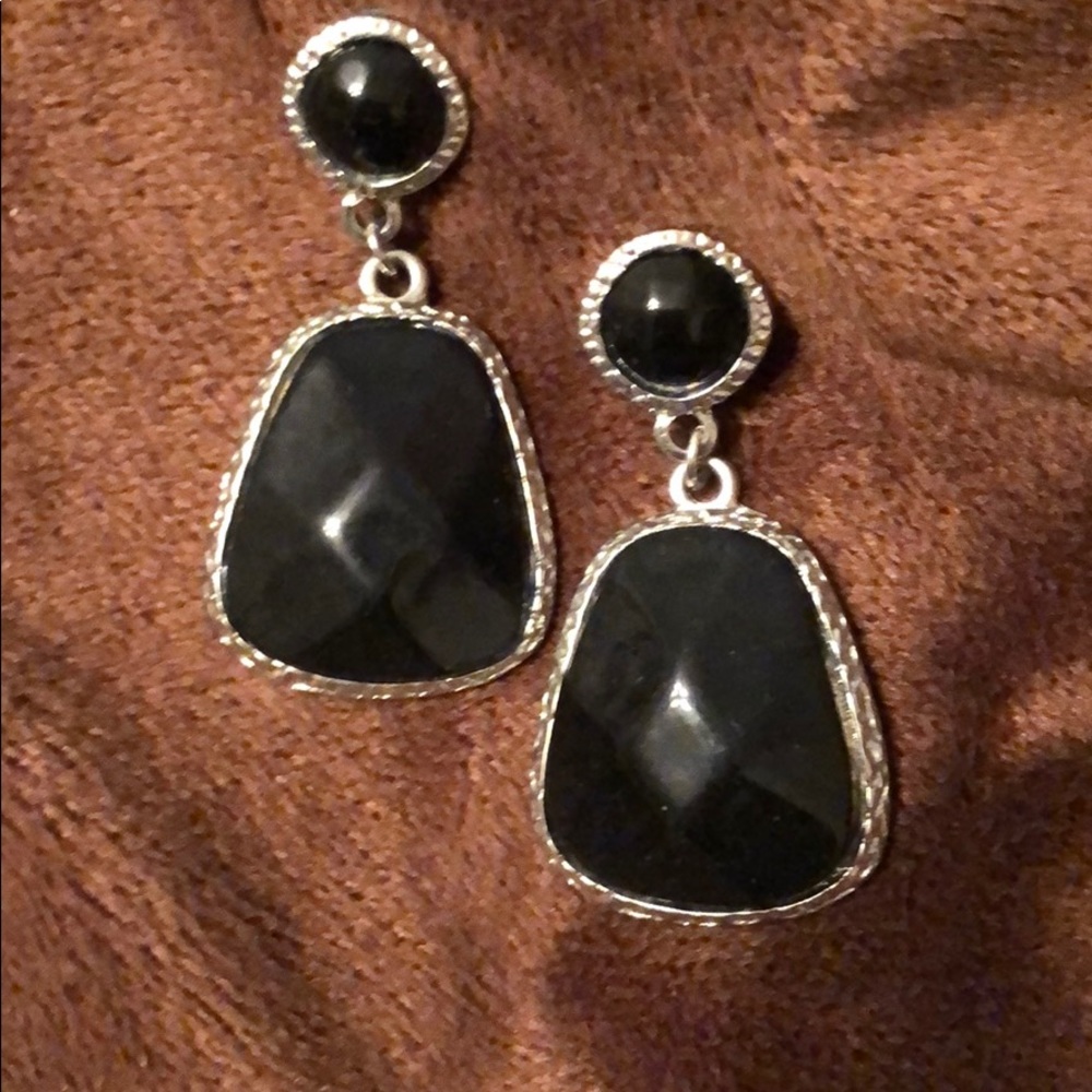 Black Stone Earrings